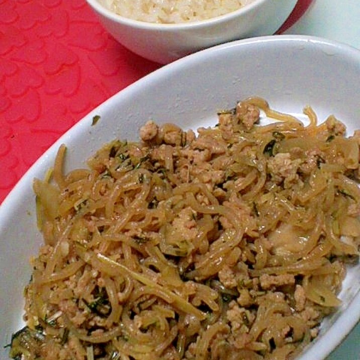 ひき肉で牛丼